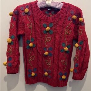 GAP Kids Vibrant Red Sweater with Colorful Accents